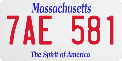 MA license plate 7AE581