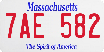 MA license plate 7AE582