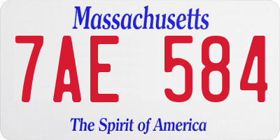 MA license plate 7AE584