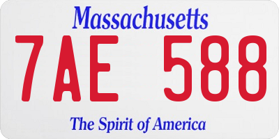 MA license plate 7AE588