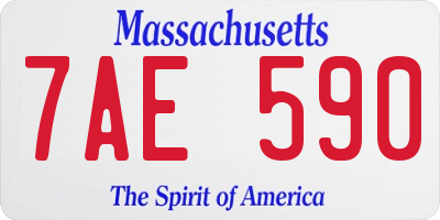 MA license plate 7AE590