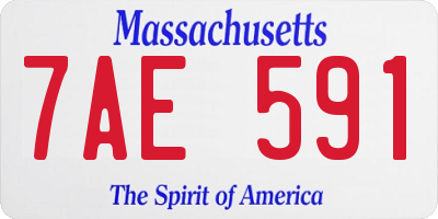 MA license plate 7AE591