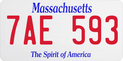 MA license plate 7AE593