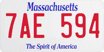 MA license plate 7AE594