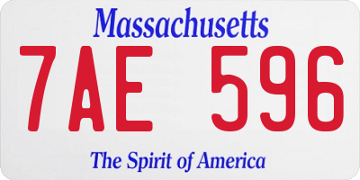 MA license plate 7AE596