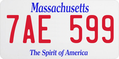 MA license plate 7AE599