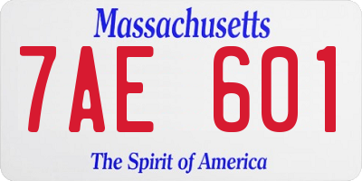 MA license plate 7AE601