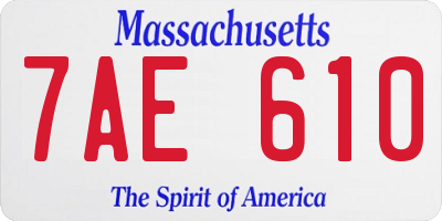 MA license plate 7AE610