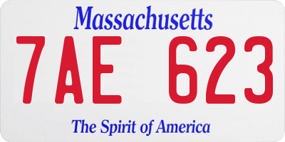 MA license plate 7AE623