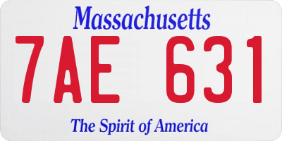 MA license plate 7AE631