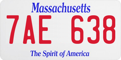 MA license plate 7AE638