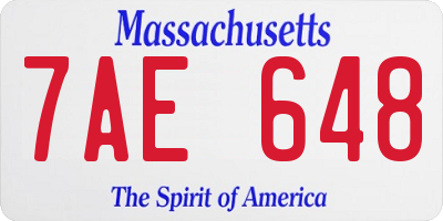 MA license plate 7AE648