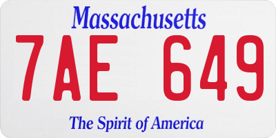 MA license plate 7AE649