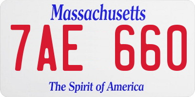 MA license plate 7AE660