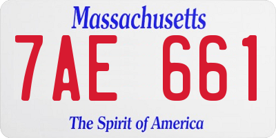MA license plate 7AE661