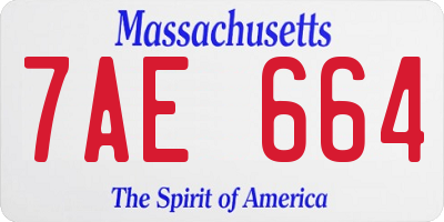 MA license plate 7AE664