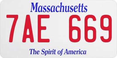 MA license plate 7AE669