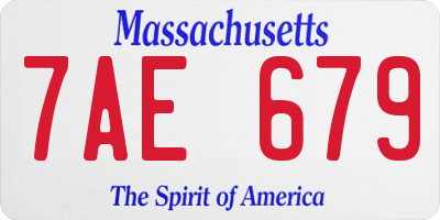 MA license plate 7AE679