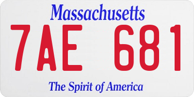 MA license plate 7AE681