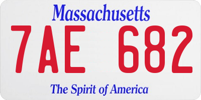 MA license plate 7AE682