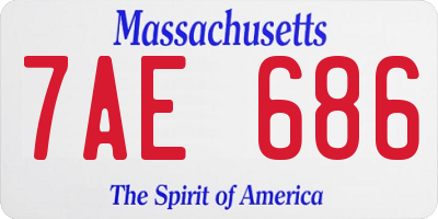MA license plate 7AE686
