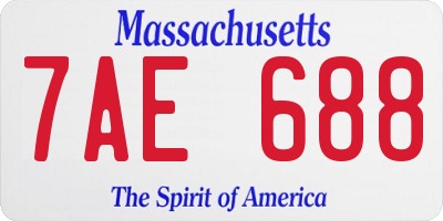 MA license plate 7AE688