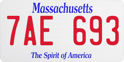 MA license plate 7AE693