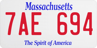 MA license plate 7AE694