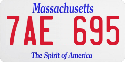 MA license plate 7AE695