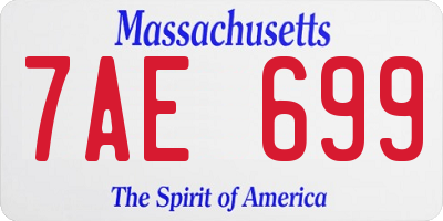 MA license plate 7AE699