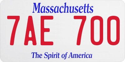 MA license plate 7AE700