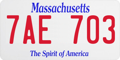 MA license plate 7AE703