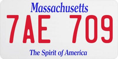 MA license plate 7AE709