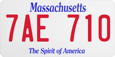 MA license plate 7AE710
