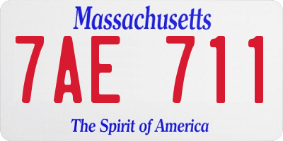 MA license plate 7AE711