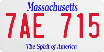 MA license plate 7AE715