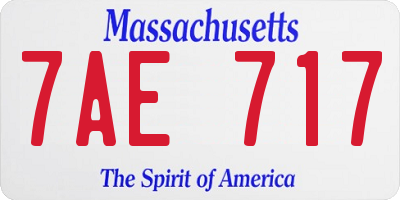 MA license plate 7AE717