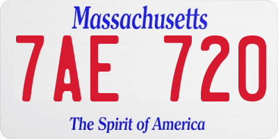 MA license plate 7AE720