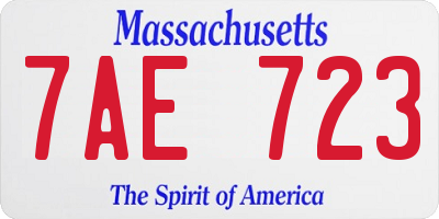 MA license plate 7AE723
