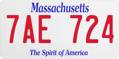 MA license plate 7AE724
