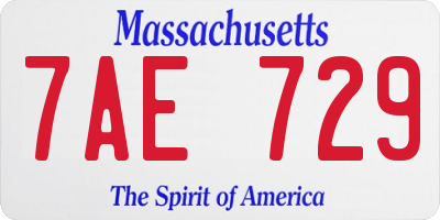 MA license plate 7AE729
