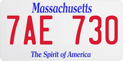 MA license plate 7AE730
