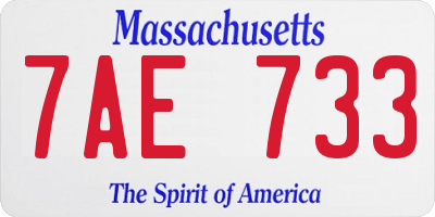 MA license plate 7AE733