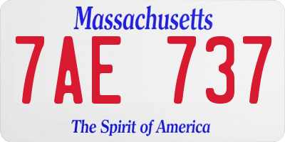 MA license plate 7AE737