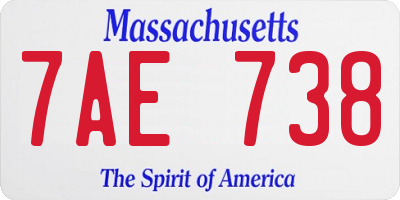 MA license plate 7AE738