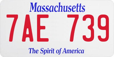 MA license plate 7AE739