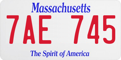 MA license plate 7AE745