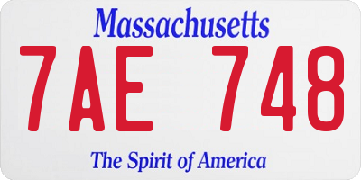 MA license plate 7AE748