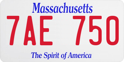 MA license plate 7AE750