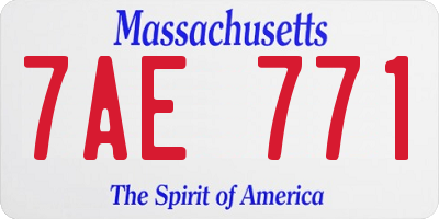 MA license plate 7AE771
